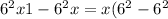 6^2x+1-6^2x=x(6^2-6^2)+1=1